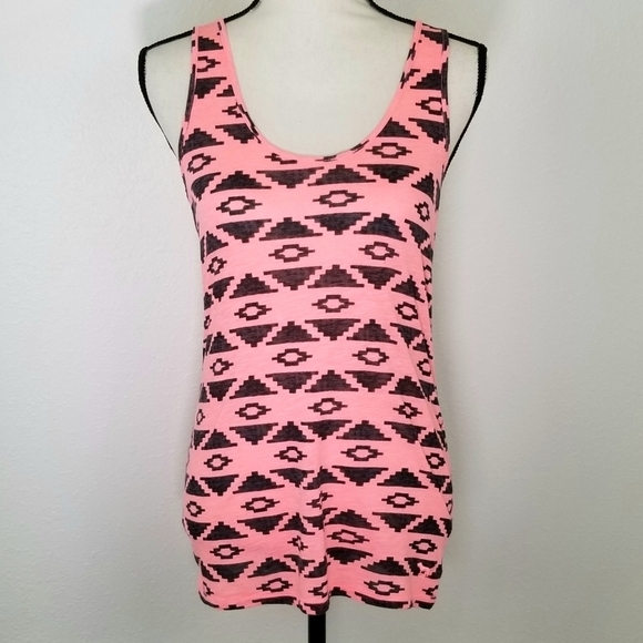 PINK Victoria's Secret Orange/Black Tribal Tank, M - Picture 1 of 5
